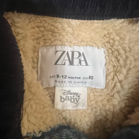 Zara *RARE* Mickey Denim Jacket, Fleece lined 9-12m, unisex, Disney - Picture 4 of 4